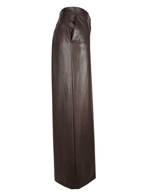 pantaloni donna in ecopelle palazzo marrone ( Nude ) | 1103W2560808